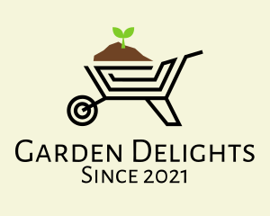 Sprout Gardening Wheelbarrow  logo design