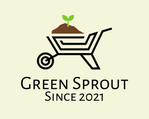 Sprout Gardening Wheelbarrow  logo design