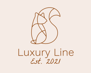 Brown Squirrel Line Art logo design