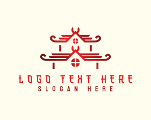 Traditional - Traditional Roofing Asian logo design