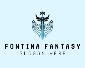 Fantasy Wing Sword logo design