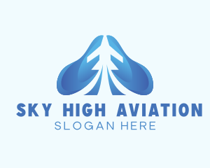Blue Airplane Aviation logo