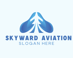 Blue Airplane Aviation logo