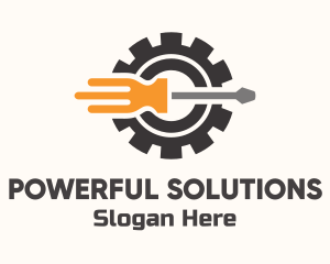 Industrial Screwdriver Cogwheel  logo design