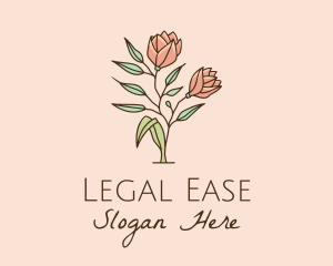Natural Rose Flowers  Logo