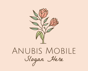 Natural Rose Flowers  logo design