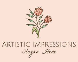 Natural Rose Flowers  logo design