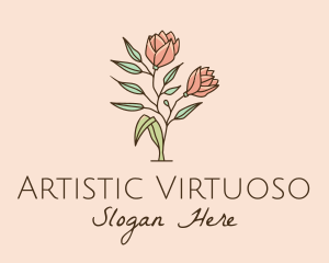 Natural Rose Flowers  logo design