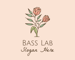 Natural Rose Flowers  logo design