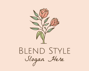 Natural Rose Flowers  logo design