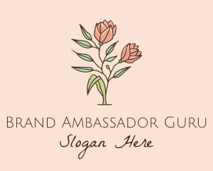 Natural Rose Flowers  logo design