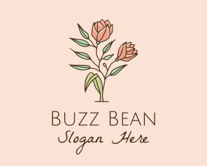 Natural Rose Flowers  logo design