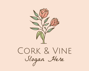 Natural Rose Flowers  logo design