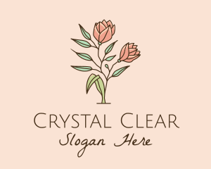 Natural Rose Flowers  logo design