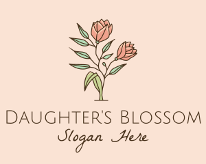 Natural Rose Flowers  logo design