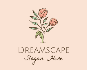 Natural Rose Flowers  logo design