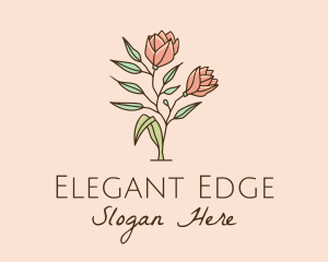 Natural Rose Flowers  logo design