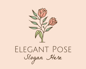 Natural Rose Flowers  logo design