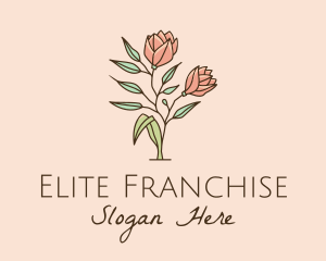 Natural Rose Flowers  logo design