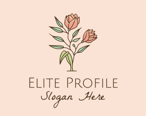 Natural Rose Flowers  logo design