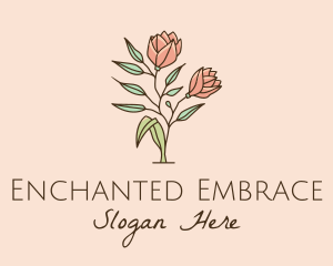 Natural Rose Flowers  logo design