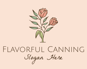 Natural Rose Flowers  logo design