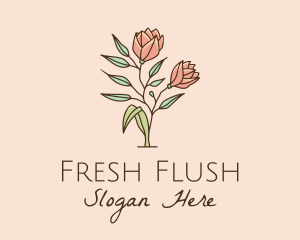 Natural Rose Flowers  logo design