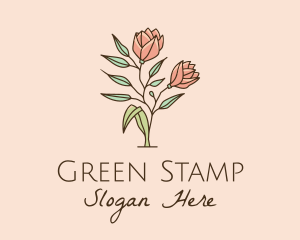 Natural Rose Flowers  logo design