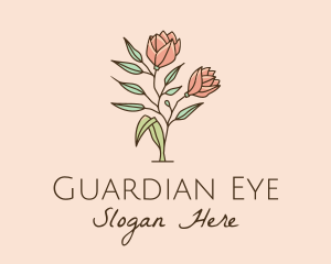 Natural Rose Flowers  logo design