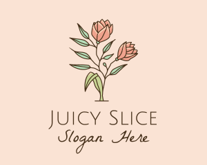 Natural Rose Flowers  logo design