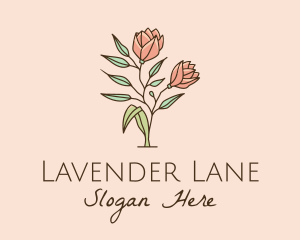 Natural Rose Flowers  logo design