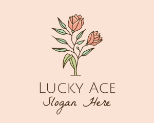 Natural Rose Flowers  logo design