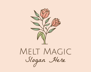 Natural Rose Flowers  logo design