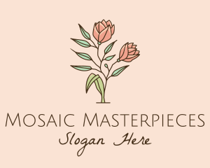 Natural Rose Flowers  logo design