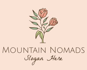 Natural Rose Flowers  logo design