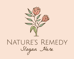 Natural Rose Flowers  logo design