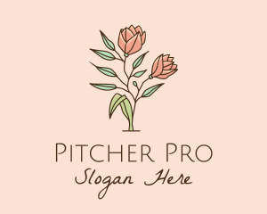 Natural Rose Flowers  logo design