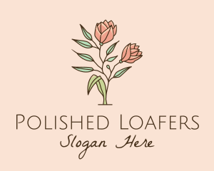 Natural Rose Flowers  logo design