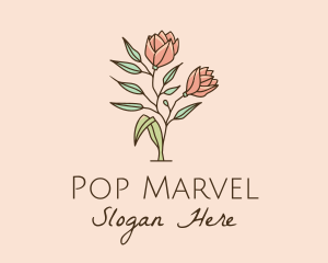 Natural Rose Flowers  logo design