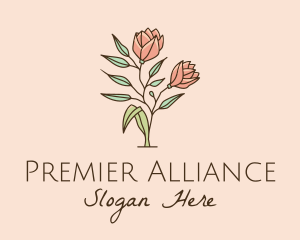 Natural Rose Flowers  logo design