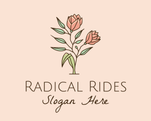 Natural Rose Flowers  logo design