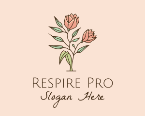 Natural Rose Flowers  logo design