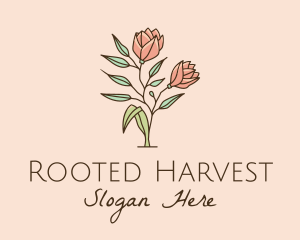 Natural Rose Flowers  logo design