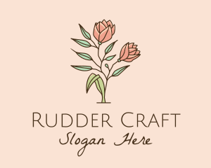 Natural Rose Flowers  logo design