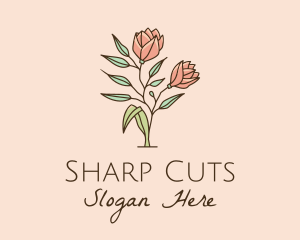 Natural Rose Flowers  logo design