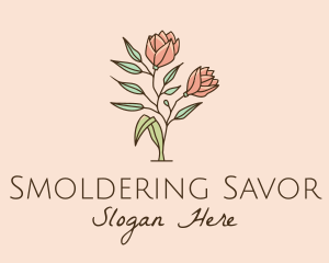 Natural Rose Flowers  logo design