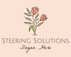 Natural Rose Flowers  logo design