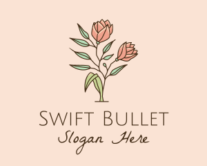 Natural Rose Flowers  logo design