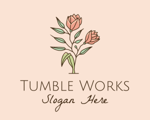 Natural Rose Flowers  logo design