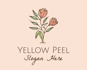 Natural Rose Flowers  logo design